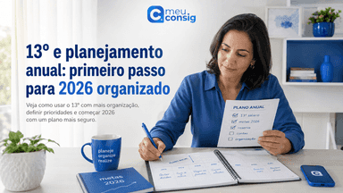 Ilustração sobre 13° e planejamento anual: primeiro passo para 2026 organizado