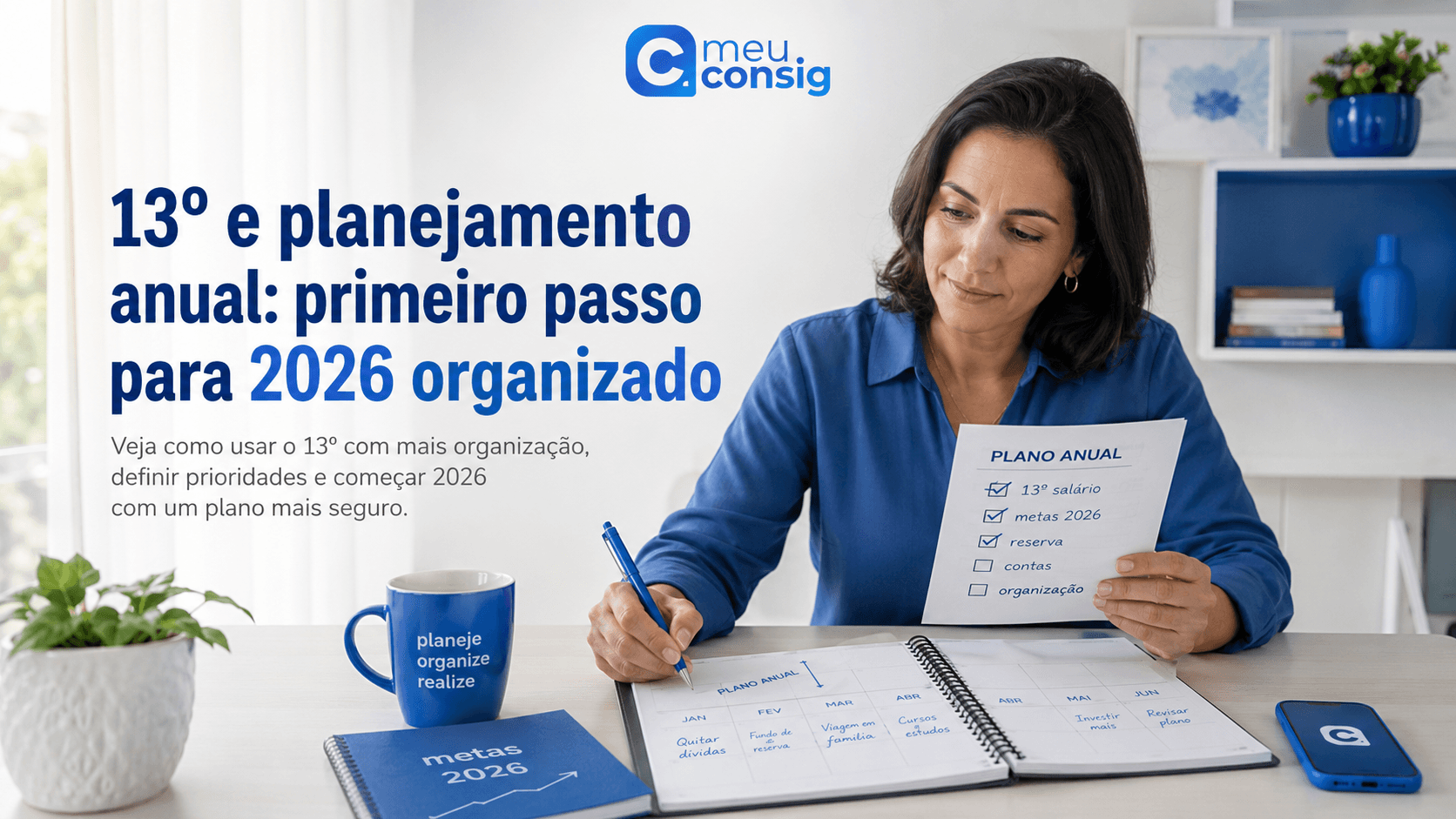 Ilustração sobre 13° e planejamento anual: primeiro passo para 2026 organizado