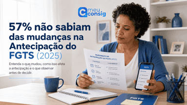 Ilustração sobre 57% não sabiam das mudanças na antecipação do fgts (2025)