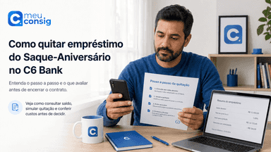 Ilustração sobre como quitar empréstimo do saque-aniversário no c6 bank
