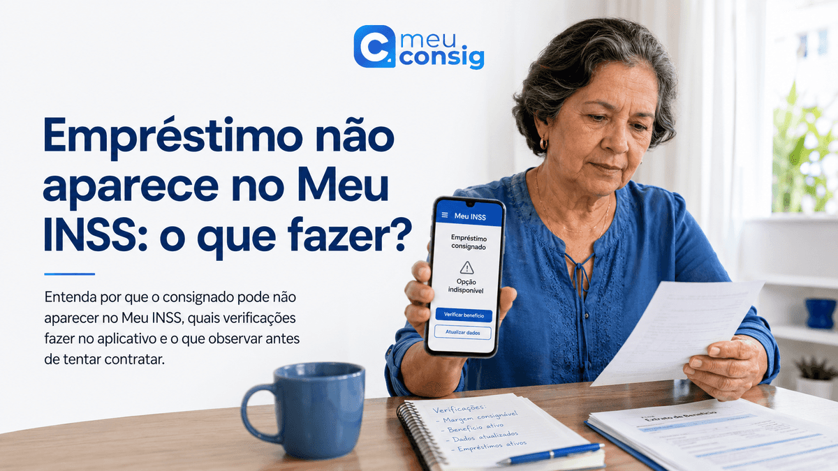 Aposentada procurando no Meu INSS uma proposta de empréstimo consignado que não apareceu