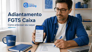 Ilustração sobre adiantamento fgts caixa: como antecipar seu saque