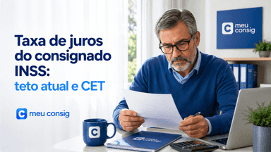 Comparação de taxa mensal e CET em propostas de consignado INSS