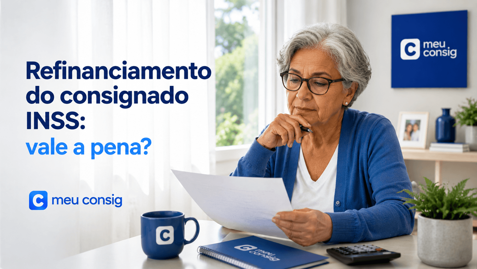 Beneficiário analisando contrato e custos do refinanciamento consignado INSS